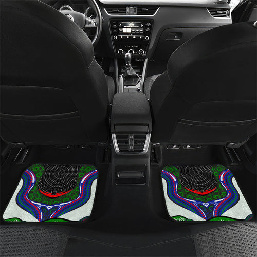 New Zealand Warriors Car Mats The Scream of Lightning Eyes - Indigenous Dot Ripping Effect
