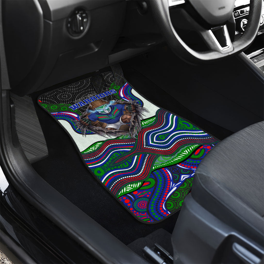 New Zealand Warriors Car Mats The Scream of Lightning Eyes - Indigenous Dot Ripping Effect