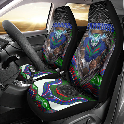 New Zealand Warriors Car Seat Cover The Scream of Lightning Eyes - Indigenous Dot Ripping Effect
