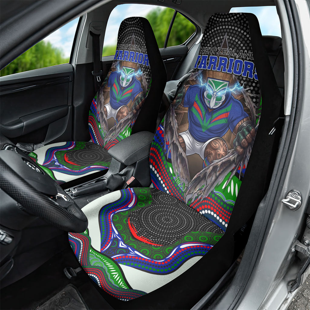 New Zealand Warriors Car Seat Cover The Scream of Lightning Eyes - Indigenous Dot Ripping Effect