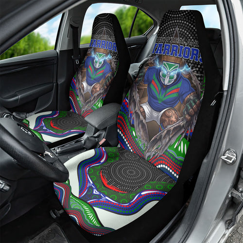 New Zealand Warriors Car Seat Cover The Scream of Lightning Eyes - Indigenous Dot Ripping Effect