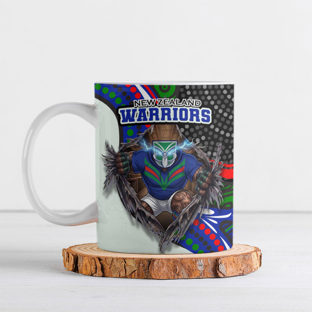 New Zealand Warriors Ceramic Mug The Scream of Lightning Eyes - Indigenous Dot Ripping Effect