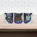 New Zealand Warriors Ceramic Mug The Scream of Lightning Eyes - Indigenous Dot Ripping Effect
