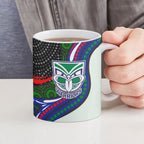 New Zealand Warriors Ceramic Mug The Scream of Lightning Eyes - Indigenous Dot Ripping Effect