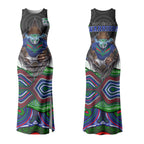 New Zealand Warriors Couples Matching Tank Maxi Dress and Hawaiian Shirt The Scream of Lightning Eyes - Indigenous Dot Ripping Effect