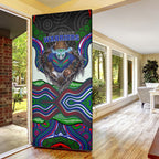 New Zealand Warriors Door Cover The Scream of Lightning Eyes - Indigenous Dot Ripping Effect