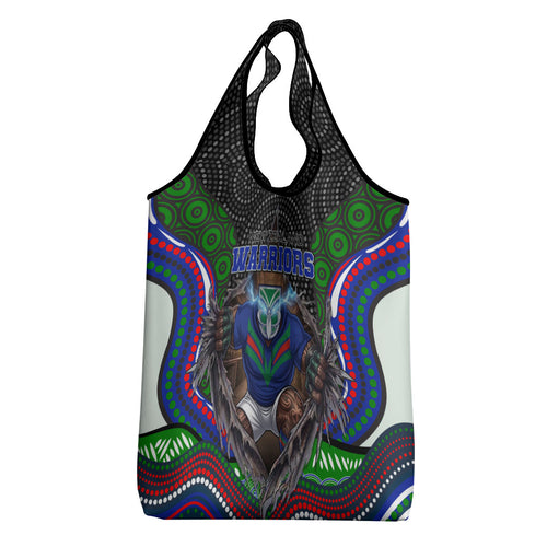 New Zealand Warriors Grocery Bag The Scream of Lightning Eyes - Indigenous Dot Ripping Effect