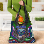 New Zealand Warriors Grocery Bag The Scream of Lightning Eyes - Indigenous Dot Ripping Effect