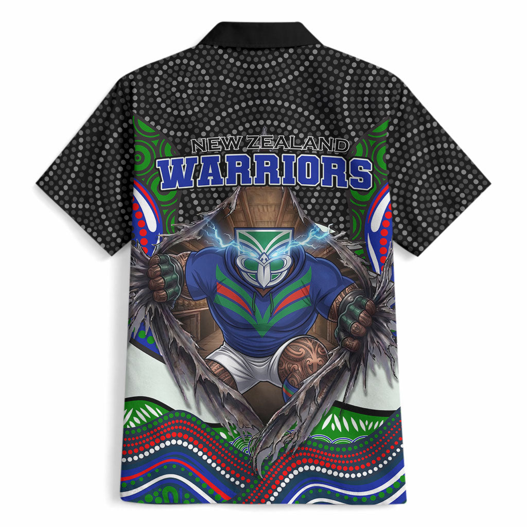 New Zealand Warriors Hawaiian Shirt The Scream of Lightning Eyes - Indigenous Dot Ripping Effect