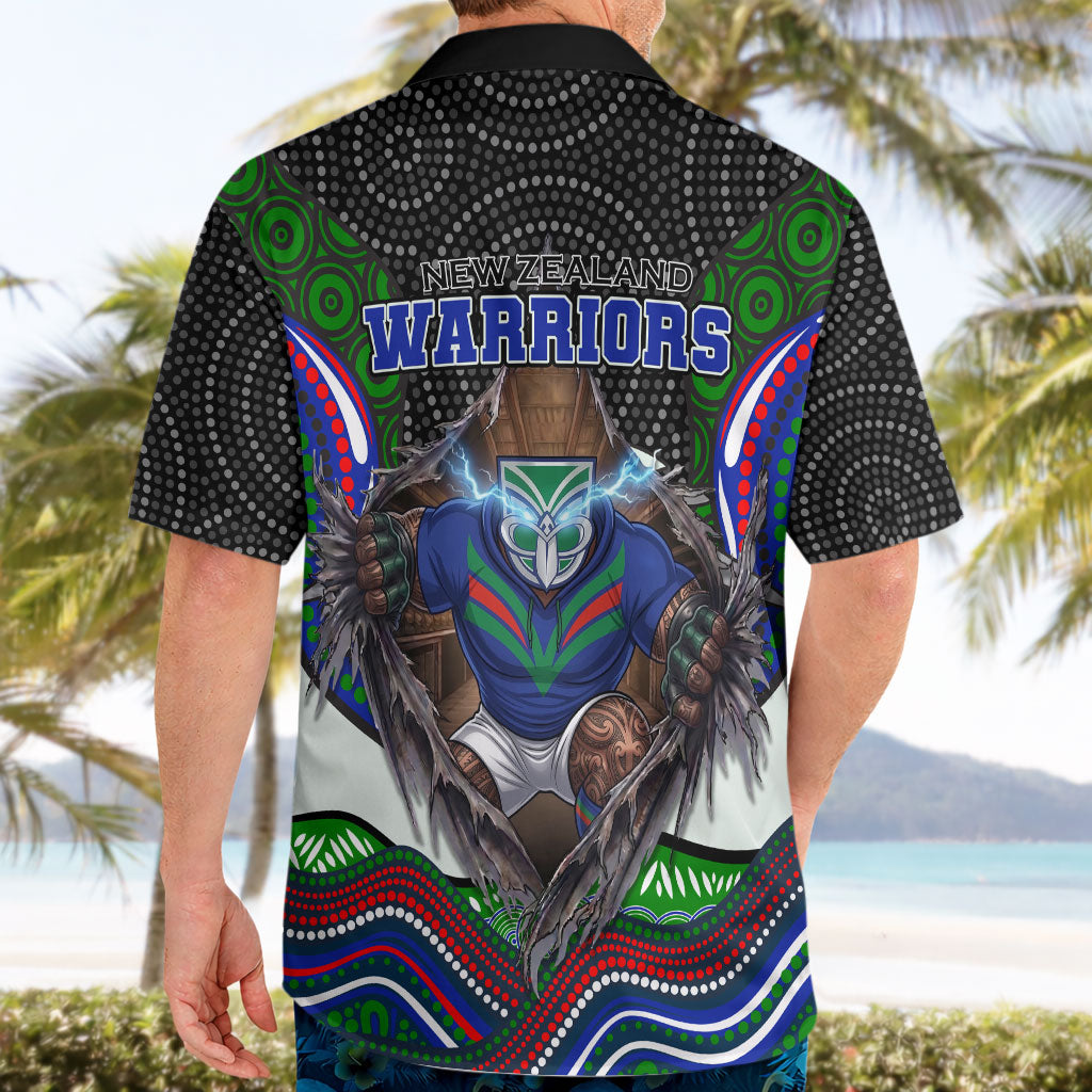 New Zealand Warriors Hawaiian Shirt The Scream of Lightning Eyes - Indigenous Dot Ripping Effect