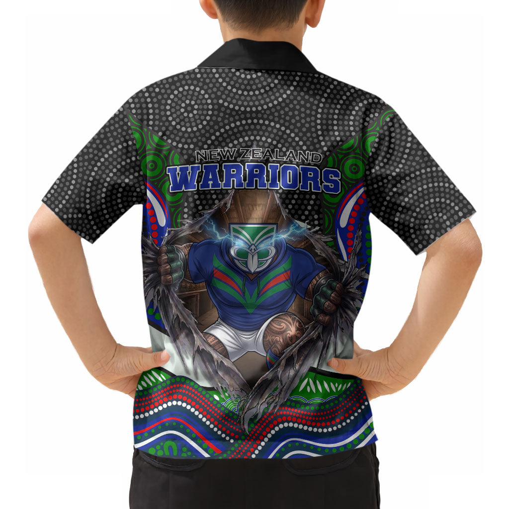 New Zealand Warriors Hawaiian Shirt The Scream of Lightning Eyes - Indigenous Dot Ripping Effect