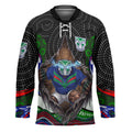 New Zealand Warriors Hockey Jersey The Scream of Lightning Eyes - Indigenous Dot Ripping Effect
