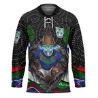 New Zealand Warriors Hockey Jersey The Scream of Lightning Eyes - Indigenous Dot Ripping Effect