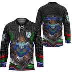 New Zealand Warriors Hockey Jersey The Scream of Lightning Eyes - Indigenous Dot Ripping Effect