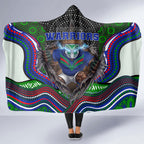 New Zealand Warriors Hooded Blanket The Scream of Lightning Eyes - Indigenous Dot Ripping Effect