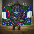 New Zealand Warriors Hooded Blanket The Scream of Lightning Eyes - Indigenous Dot Ripping Effect