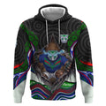 New Zealand Warriors Hoodie The Scream of Lightning Eyes - Indigenous Dot Ripping Effect