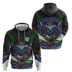 New Zealand Warriors Hoodie The Scream of Lightning Eyes - Indigenous Dot Ripping Effect