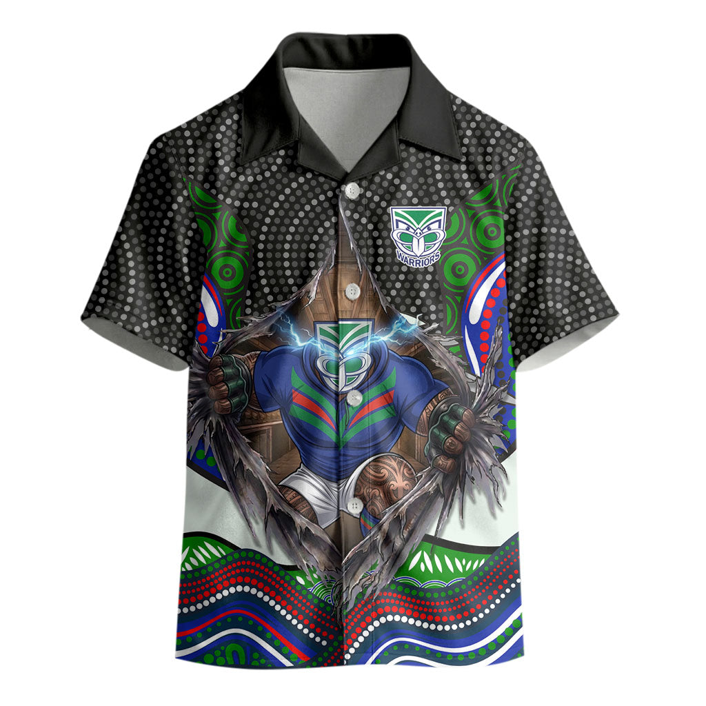 New Zealand Warriors Kid Hawaiian Shirt The Scream of Lightning Eyes - Indigenous Dot Ripping Effect