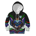 New Zealand Warriors Kid Hoodie The Scream of Lightning Eyes - Indigenous Dot Ripping Effect