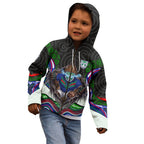 New Zealand Warriors Kid Hoodie The Scream of Lightning Eyes - Indigenous Dot Ripping Effect