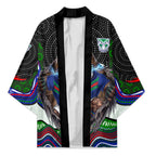 New Zealand Warriors Kimono The Scream of Lightning Eyes - Indigenous Dot Ripping Effect