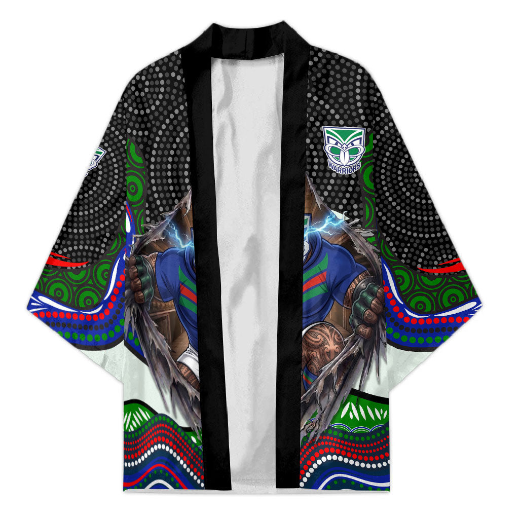 New Zealand Warriors Kimono The Scream of Lightning Eyes - Indigenous Dot Ripping Effect