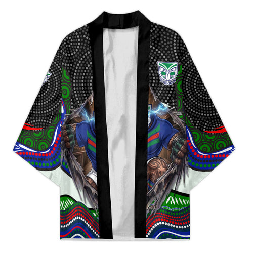New Zealand Warriors Kimono The Scream of Lightning Eyes - Indigenous Dot Ripping Effect
