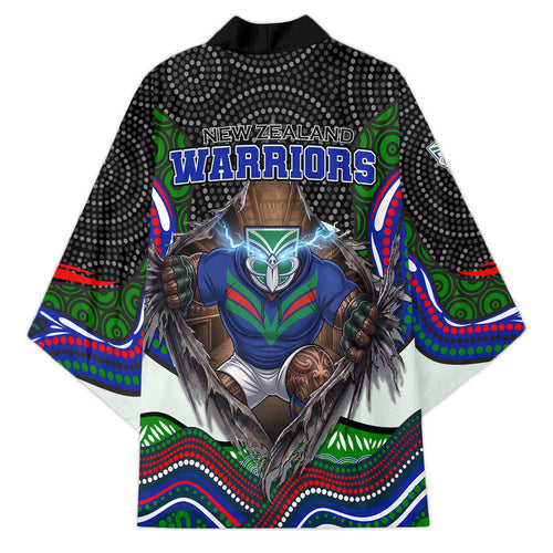 New Zealand Warriors Kimono The Scream of Lightning Eyes - Indigenous Dot Ripping Effect