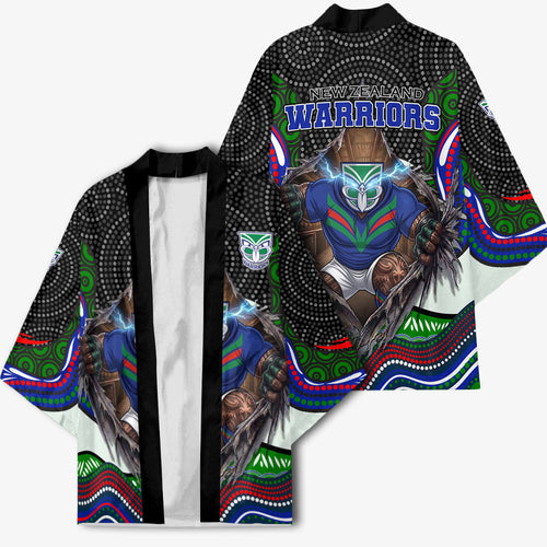 New Zealand Warriors Kimono The Scream of Lightning Eyes - Indigenous Dot Ripping Effect