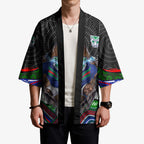 New Zealand Warriors Kimono The Scream of Lightning Eyes - Indigenous Dot Ripping Effect