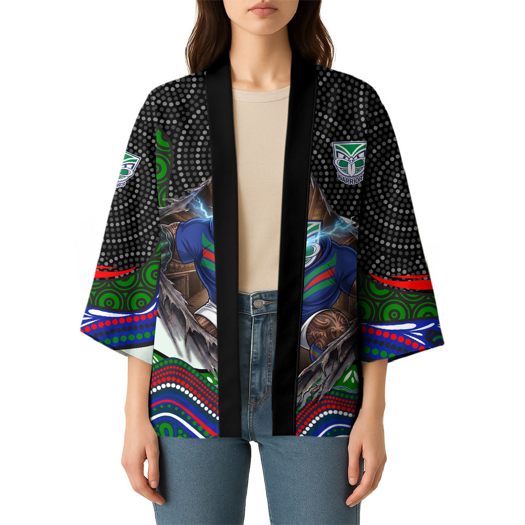 New Zealand Warriors Kimono The Scream of Lightning Eyes - Indigenous Dot Ripping Effect