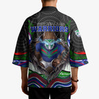 New Zealand Warriors Kimono The Scream of Lightning Eyes - Indigenous Dot Ripping Effect