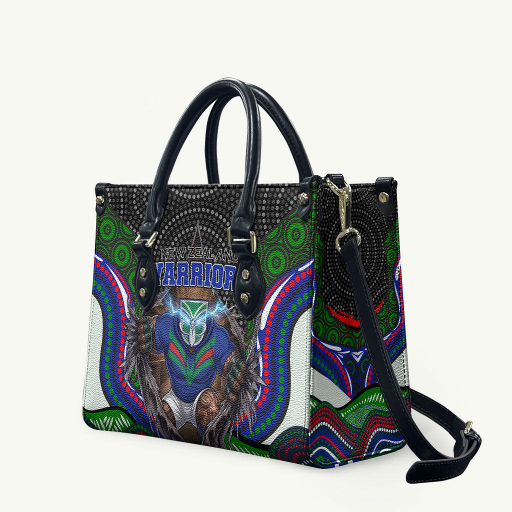 New Zealand Warriors Leather Bag The Scream of Lightning Eyes - Indigenous Dot Ripping Effect