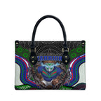 New Zealand Warriors Leather Bag The Scream of Lightning Eyes - Indigenous Dot Ripping Effect