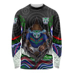 New Zealand Warriors Long Sleeve Shirt The Scream of Lightning Eyes - Indigenous Dot Ripping Effect
