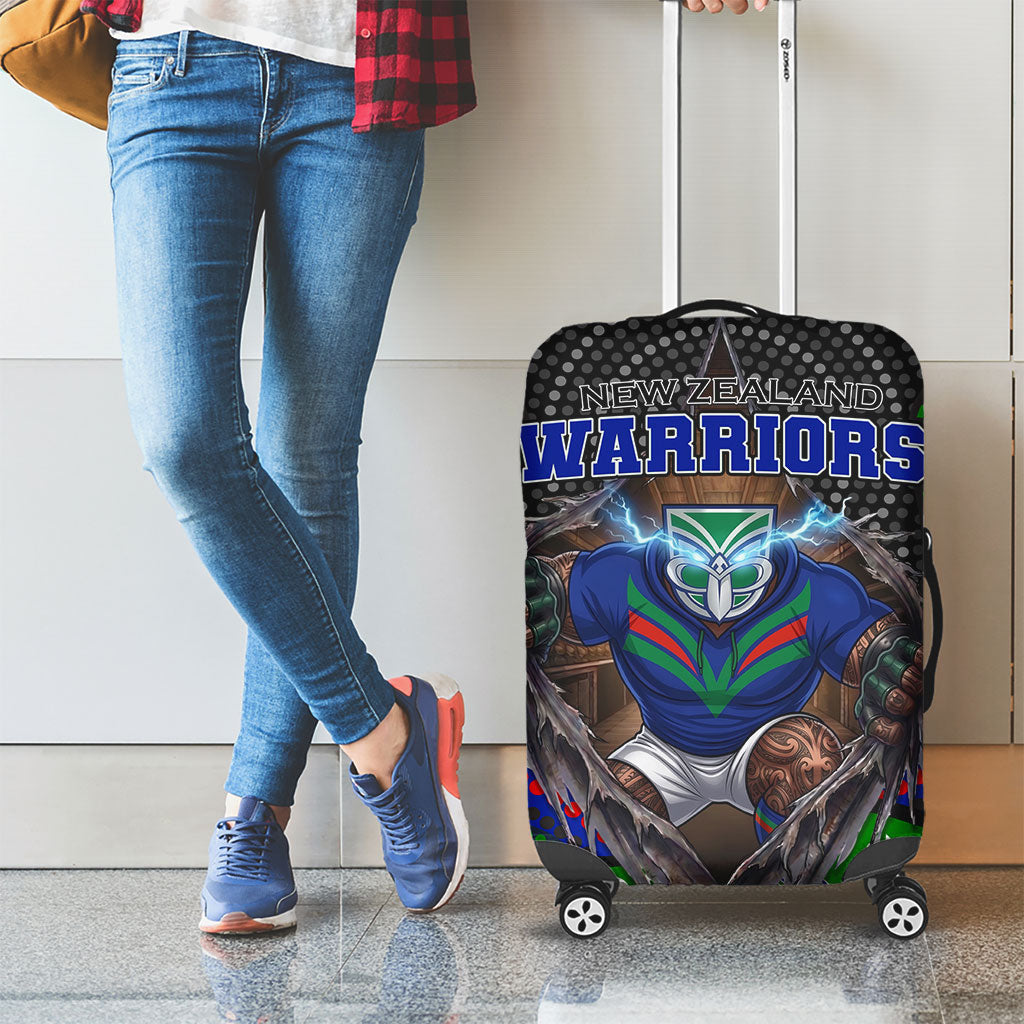 New Zealand Warriors Luggage Cover The Scream of Lightning Eyes - Indigenous Dot Ripping Effect