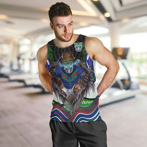 New Zealand Warriors Men Tank Top The Scream of Lightning Eyes - Indigenous Dot Ripping Effect