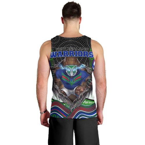 New Zealand Warriors Men Tank Top The Scream of Lightning Eyes - Indigenous Dot Ripping Effect