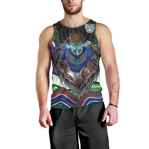 New Zealand Warriors Men Tank Top The Scream of Lightning Eyes - Indigenous Dot Ripping Effect