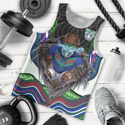New Zealand Warriors Men Tank Top The Scream of Lightning Eyes - Indigenous Dot Ripping Effect
