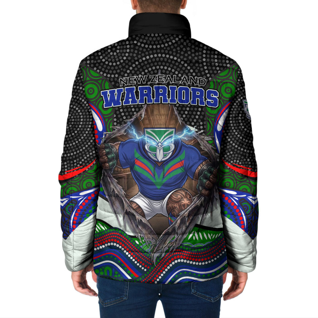 New Zealand Warriors Padded Jacket The Scream of Lightning Eyes - Indigenous Dot Ripping Effect
