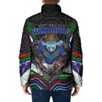 New Zealand Warriors Padded Jacket The Scream of Lightning Eyes - Indigenous Dot Ripping Effect