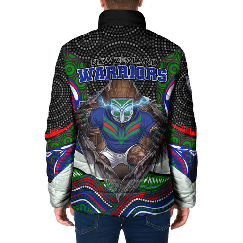 New Zealand Warriors Padded Jacket The Scream of Lightning Eyes - Indigenous Dot Ripping Effect