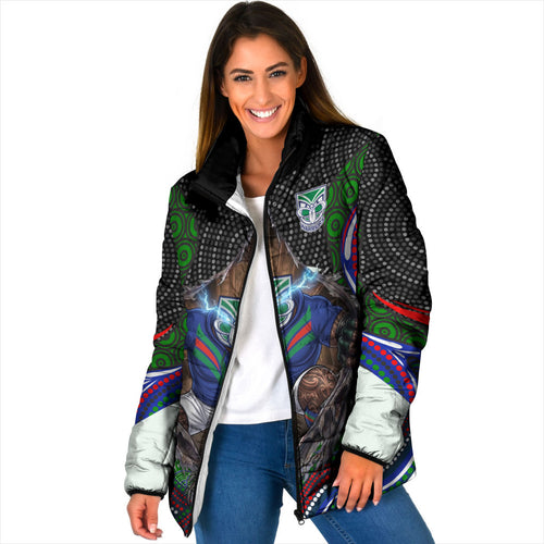 New Zealand Warriors Padded Jacket The Scream of Lightning Eyes - Indigenous Dot Ripping Effect