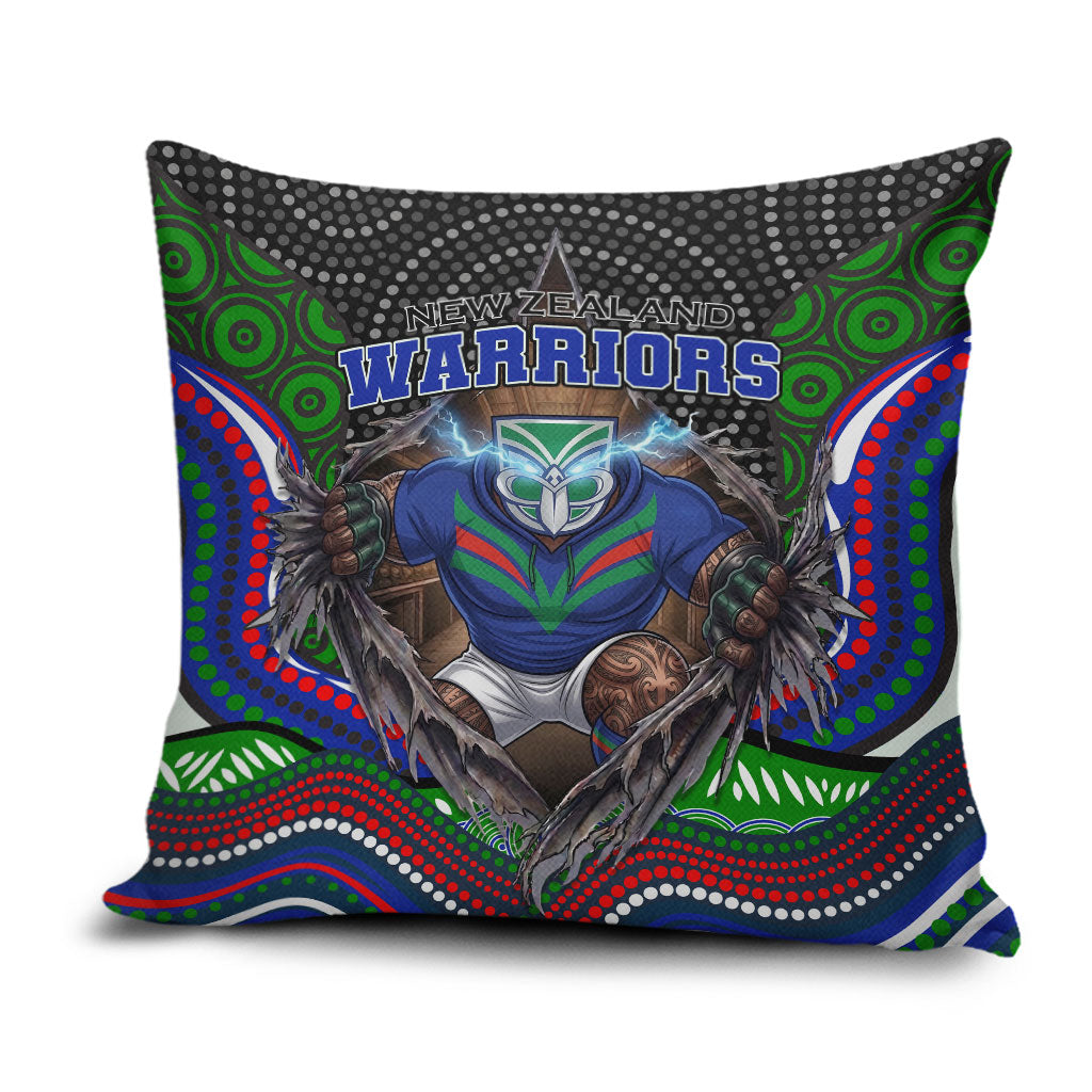 New Zealand Warriors Pillow Cover The Scream of Lightning Eyes - Indigenous Dot Ripping Effect