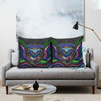 New Zealand Warriors Pillow Cover The Scream of Lightning Eyes - Indigenous Dot Ripping Effect