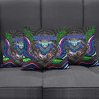 New Zealand Warriors Pillow Cover The Scream of Lightning Eyes - Indigenous Dot Ripping Effect