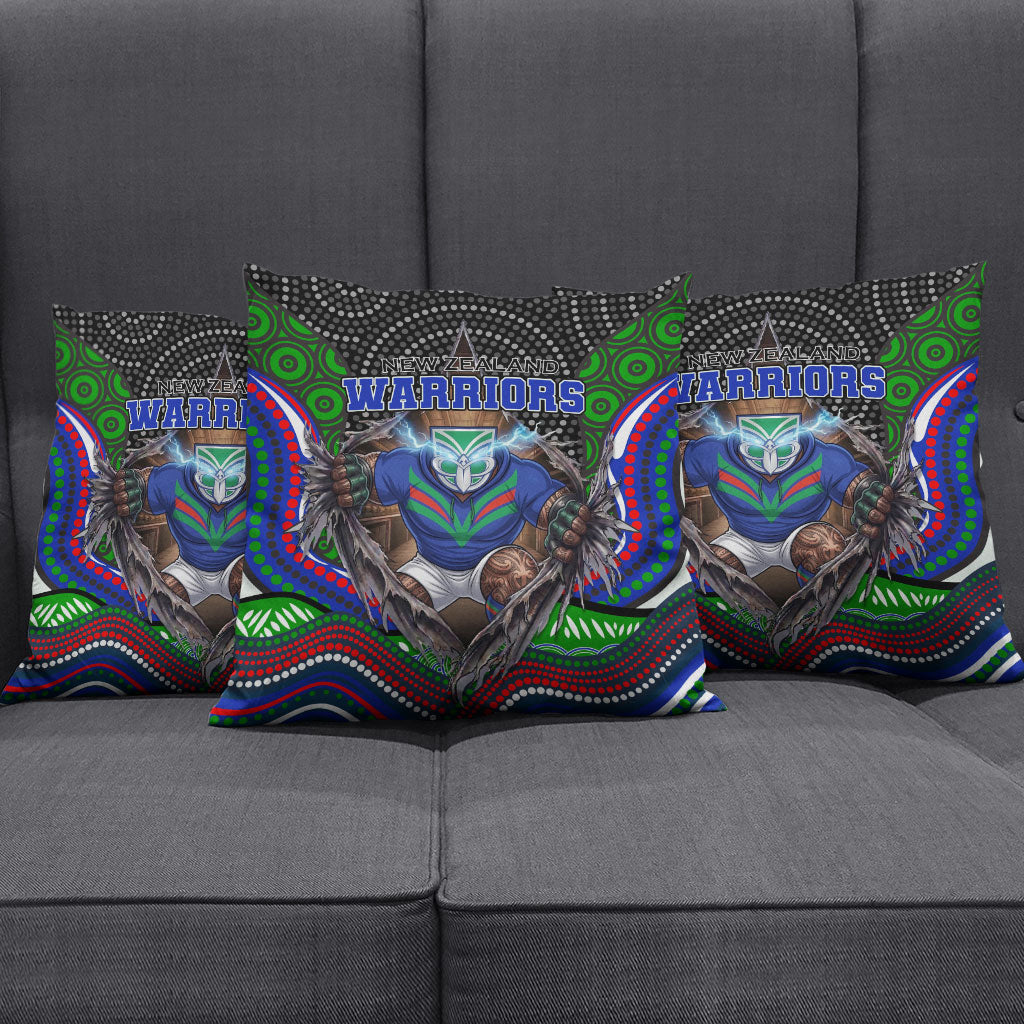New Zealand Warriors Pillow Cover The Scream of Lightning Eyes - Indigenous Dot Ripping Effect