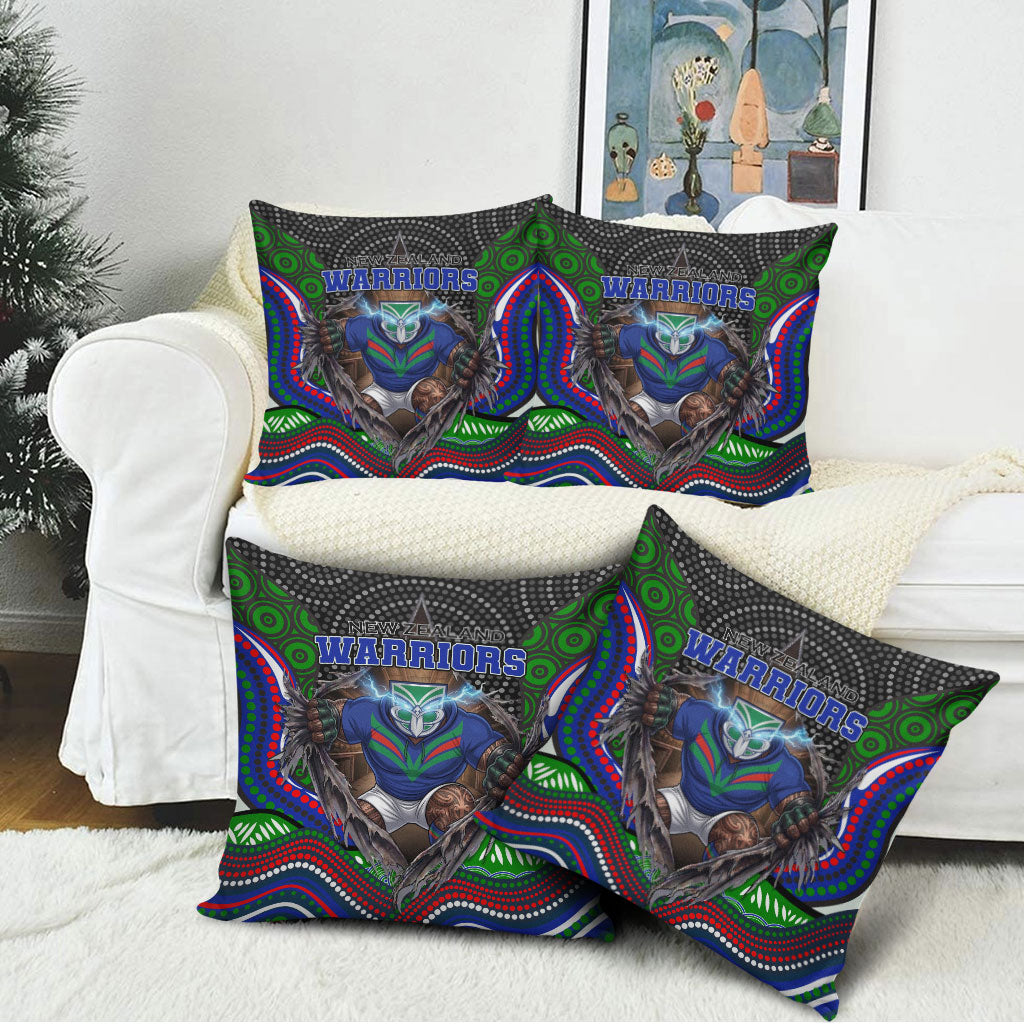 New Zealand Warriors Pillow Cover The Scream of Lightning Eyes - Indigenous Dot Ripping Effect